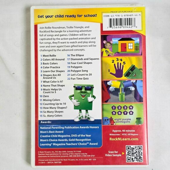Rock ‘N Learn Colors Shapes & Counting DVD - Picture 3 of 3